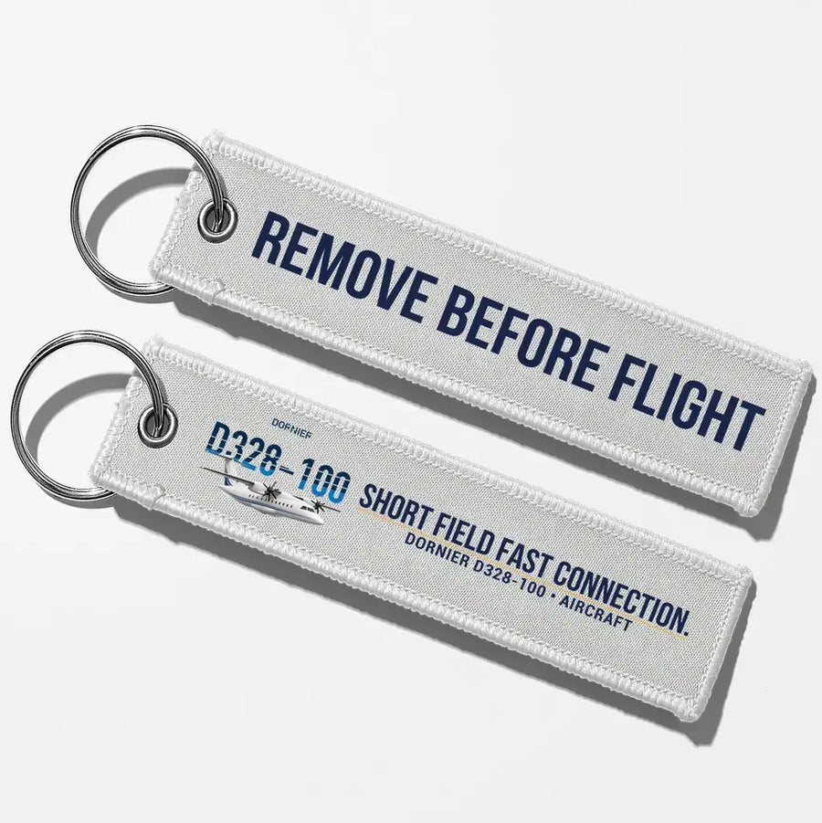 Dornier D328-100 Aviator Key Chains - White - Remove Before Flight