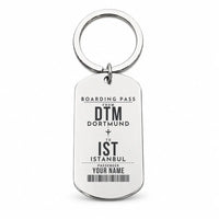 Thumbnail for Dortmund Airport DTM - Key Chain - Customizable Boarding Pass - Silver
