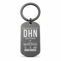 Thumbnail for Dothan Regional Airport DHN - Key Chain - Boarding Pass Style - Black