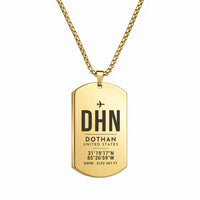 Thumbnail for Dothan Regional Airport DHN - Necklace - Original Design - Gold