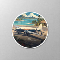 Thumbnail for Douglas DC-2 - 3D - Circle Sticker - Close-up