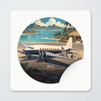 Thumbnail for Douglas DC-2 - 3D + Name - Circle Sticker - Peel