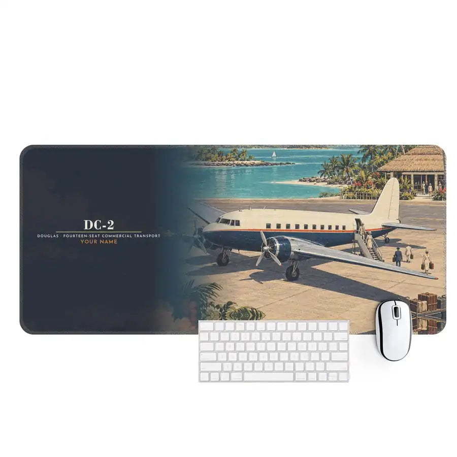 Douglas DC-2 - 3D + Name - Desk Mat - Full Print