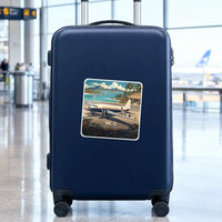 Thumbnail for Douglas DC-2 - 3D + Name - Square Sticker - Suitcase