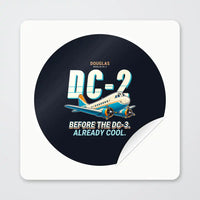 Thumbnail for Douglas DC-2 - Cartoon - Circle Sticker - Peel