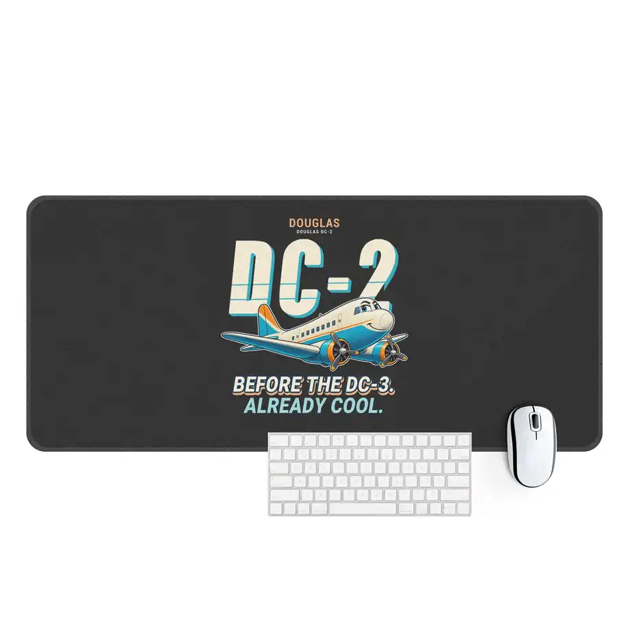 Douglas DC-2 - Cartoon - Desk Mat - Black