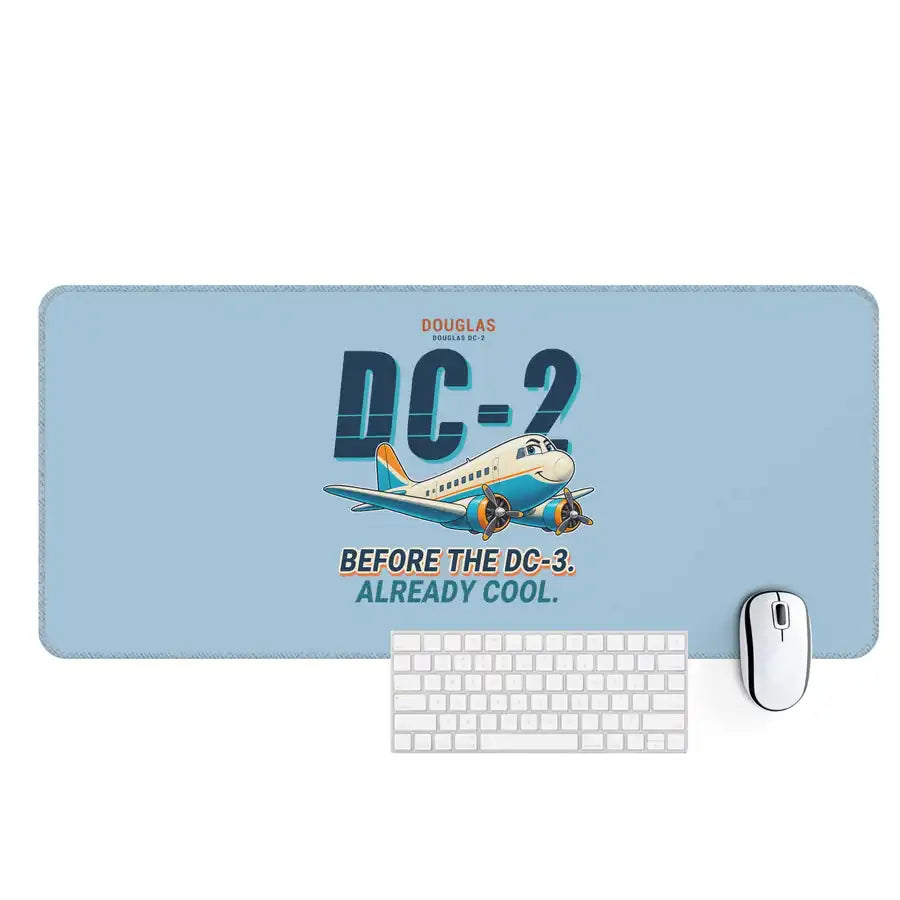 Douglas DC-2 - Cartoon - Desk Mat - Light Blue