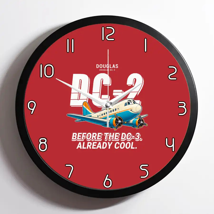 Douglas DC-2 - Cartoon - Framed - Red