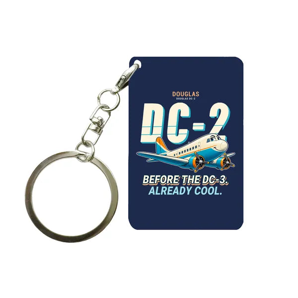 Douglas DC-2 - Cartoon - Key Chain - Navy Blue