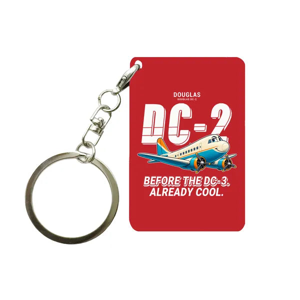 Douglas DC-2 - Cartoon - Key Chain - Red