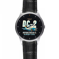 Thumbnail for Douglas DC-2 - Cartoon - Leather Strap - Striped Black Leather Strap
