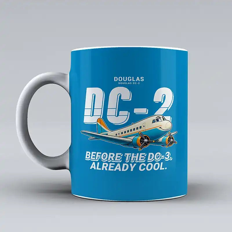 Douglas DC-2 - Cartoon - Mug - Turquoise