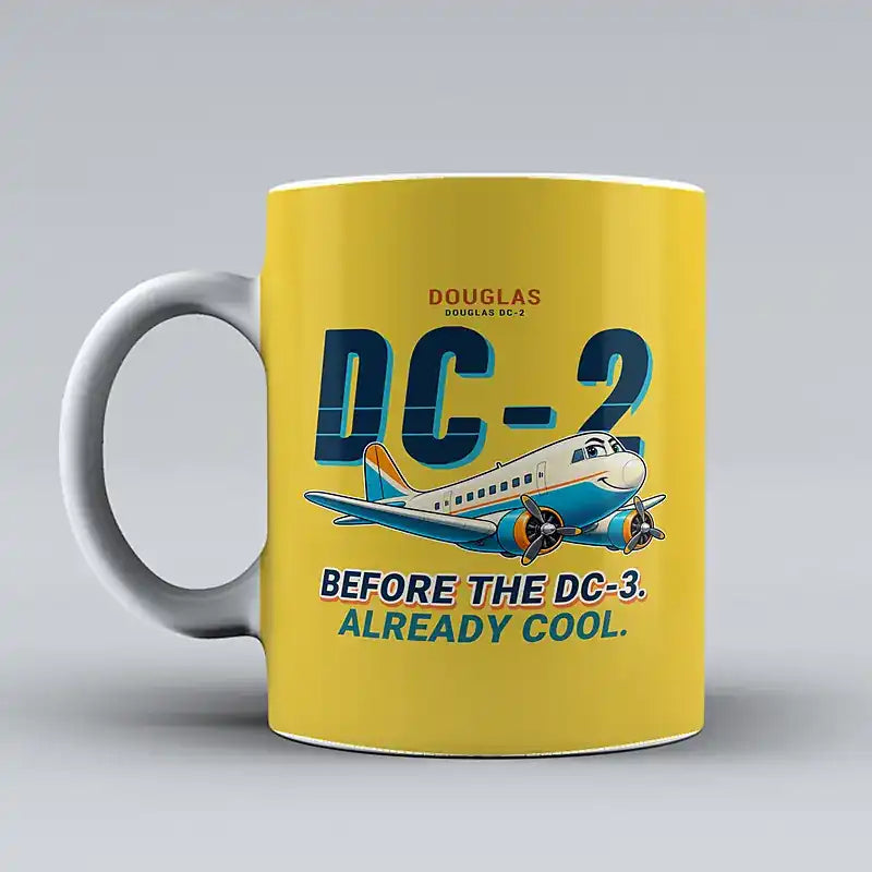 Douglas DC-2 - Cartoon - Mug - Yellow