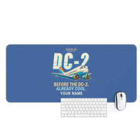 Thumbnail for Douglas DC-2 - Cartoon + Name - Desk Mat - Blue
