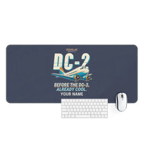 Thumbnail for Douglas DC-2 - Cartoon + Name - Desk Mat - Navy Blue