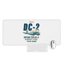 Thumbnail for Douglas DC-2 - Cartoon + Name - Desk Mat - White