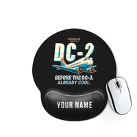 Thumbnail for Douglas DC-2 - Cartoon + Name - Ergonomic Mouse Pad - Black
