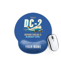 Thumbnail for Douglas DC-2 - Cartoon + Name - Ergonomic Mouse Pad - Blue
