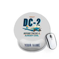 Thumbnail for Douglas DC-2 - Cartoon + Name - Ergonomic Mouse Pad - Light Gray