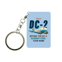 Thumbnail for Douglas DC-2 - Cartoon + Name - Key Chain - Light Blue
