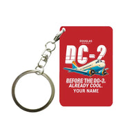 Thumbnail for Douglas DC-2 - Cartoon + Name - Key Chain - Red