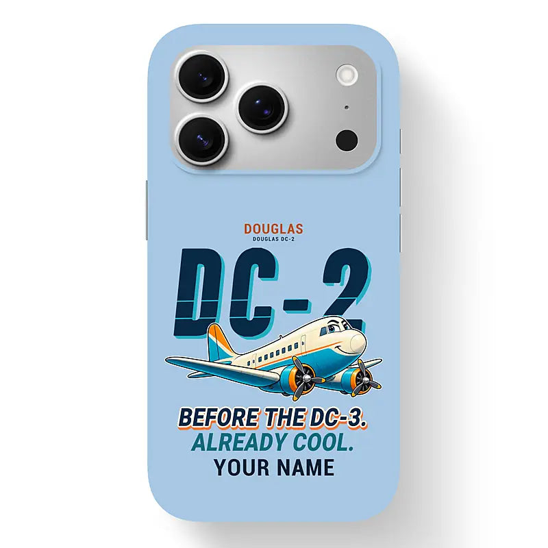 Douglas DC-2 - Cartoon + Name - MagSafe iPhone 17 Pro - Light Blue