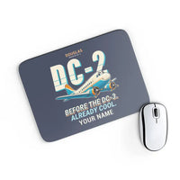Thumbnail for Douglas DC-2 - Cartoon + Name - Mouse Pad - Navy Blue
