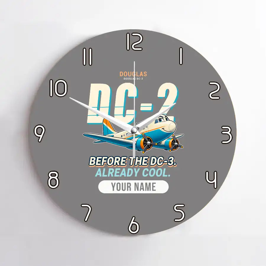 Douglas DC-2 - Cartoon + Name - No Frame - Gray