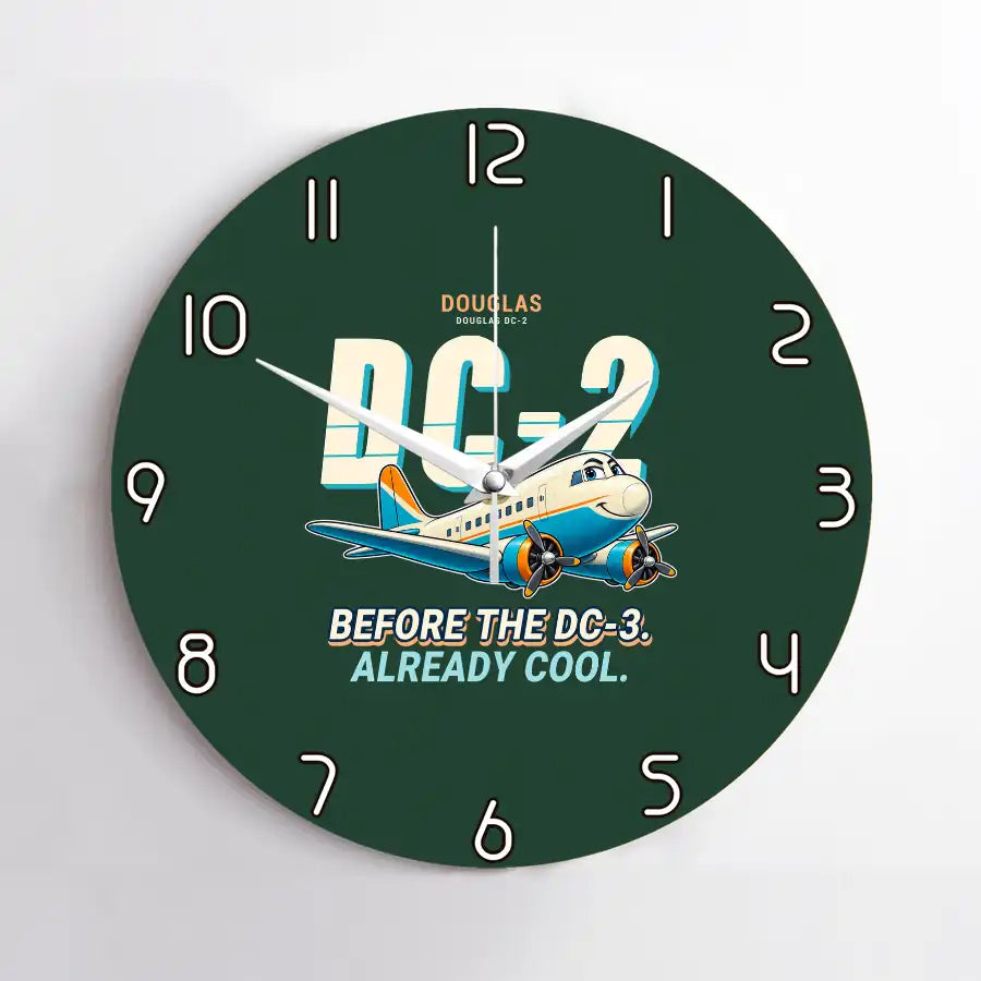 Douglas DC-2 - Cartoon - No Frame - Dark Green