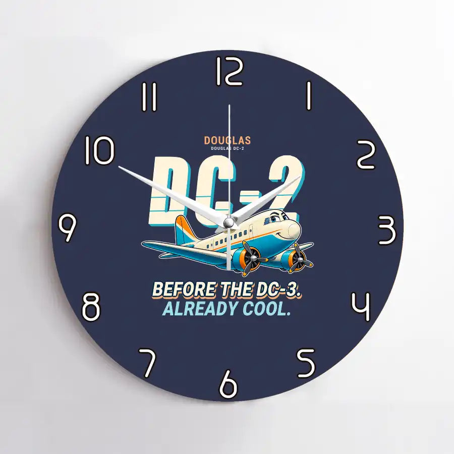 Douglas DC-2 - Cartoon - No Frame - Navy Blue