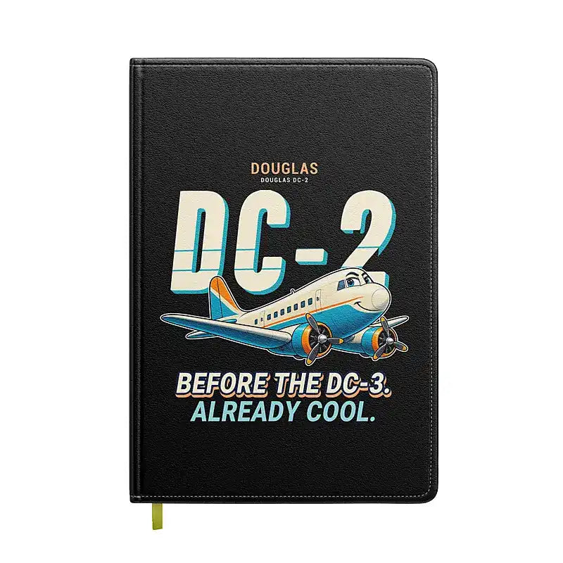 Douglas DC-2 - Cartoon - Notebook - Black