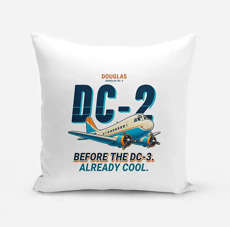 Douglas DC-2 - Cartoon - Pillow - White