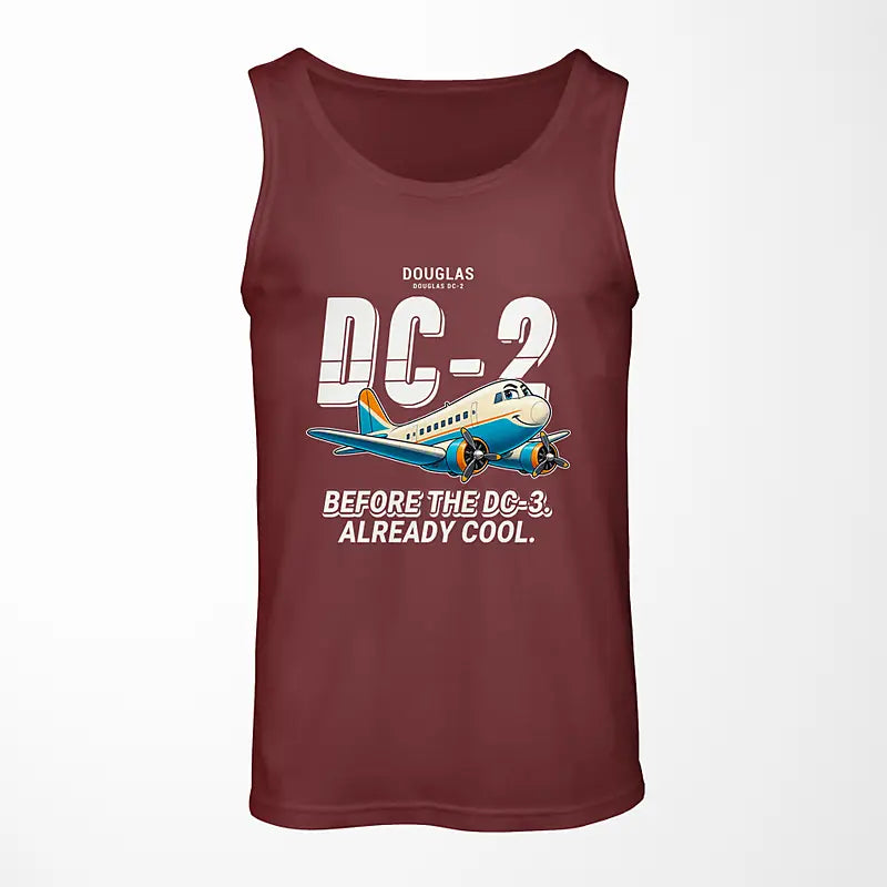 Douglas DC-2 - Cartoon - Tank Top - Dark Red