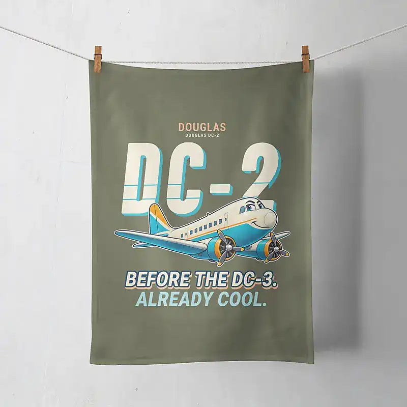 Douglas DC-2 - Cartoon - Towel - Green Army