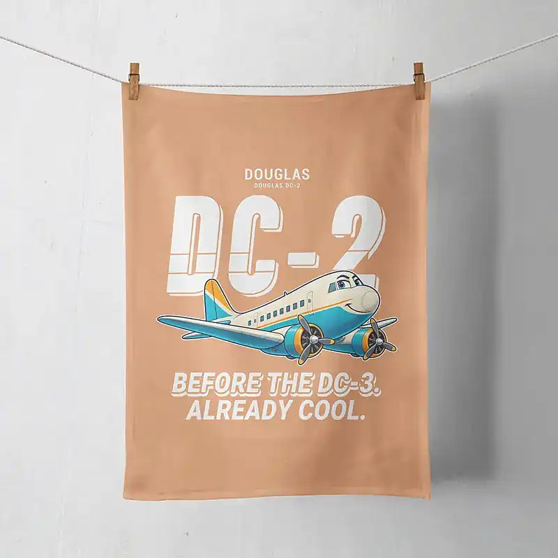 Douglas DC-2 - Cartoon - Towel - Orange
