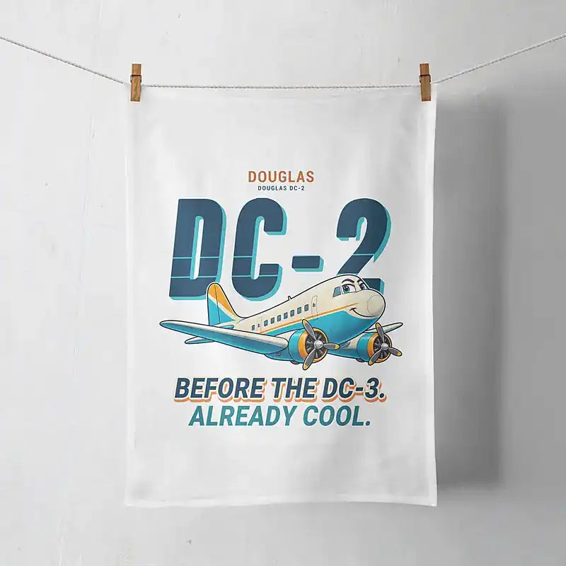 Douglas DC-2 - Cartoon - Towel - White