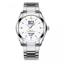 Thumbnail for Douglas DC-2 - Classic - White + Name - Stainless Steel Band - For Men