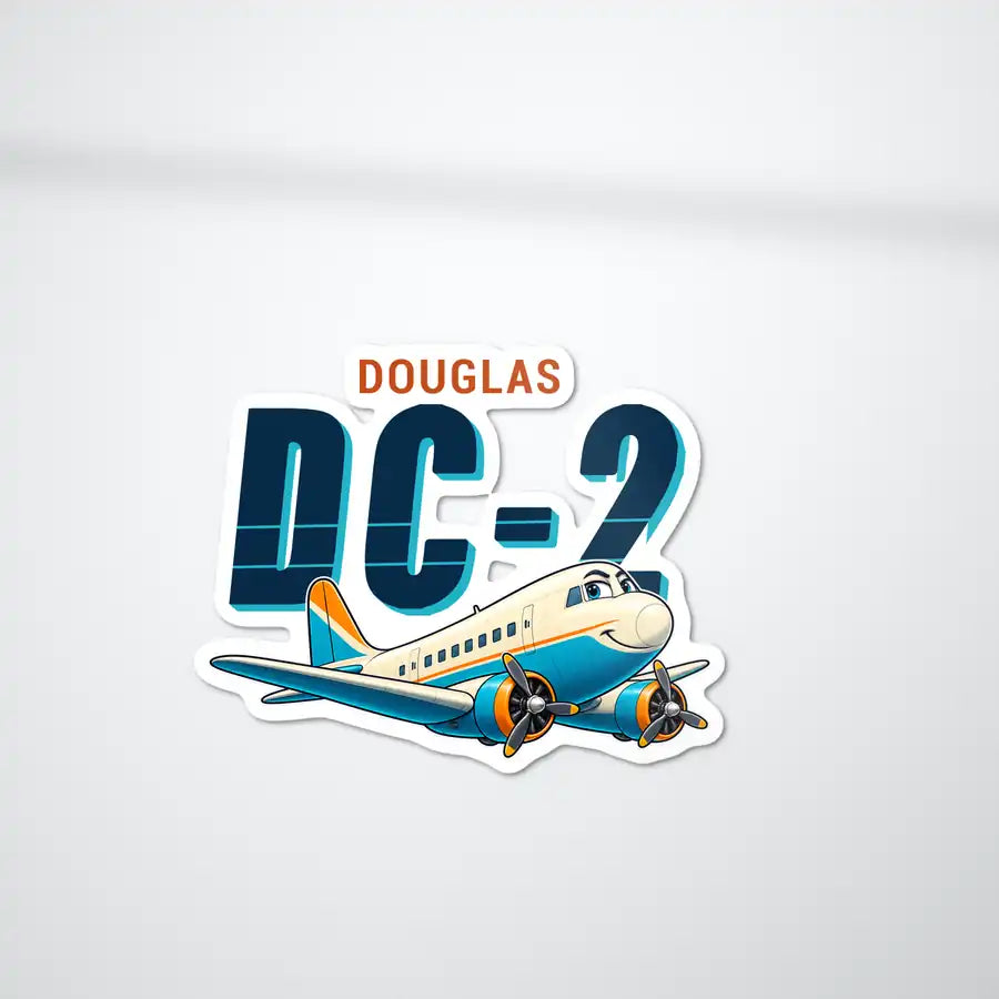 Douglas DC-2 - Cartoon Die-Cut - Die-Cut - White Car