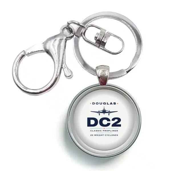 Douglas DC-2 - Heritage - Circle Key Chain - White