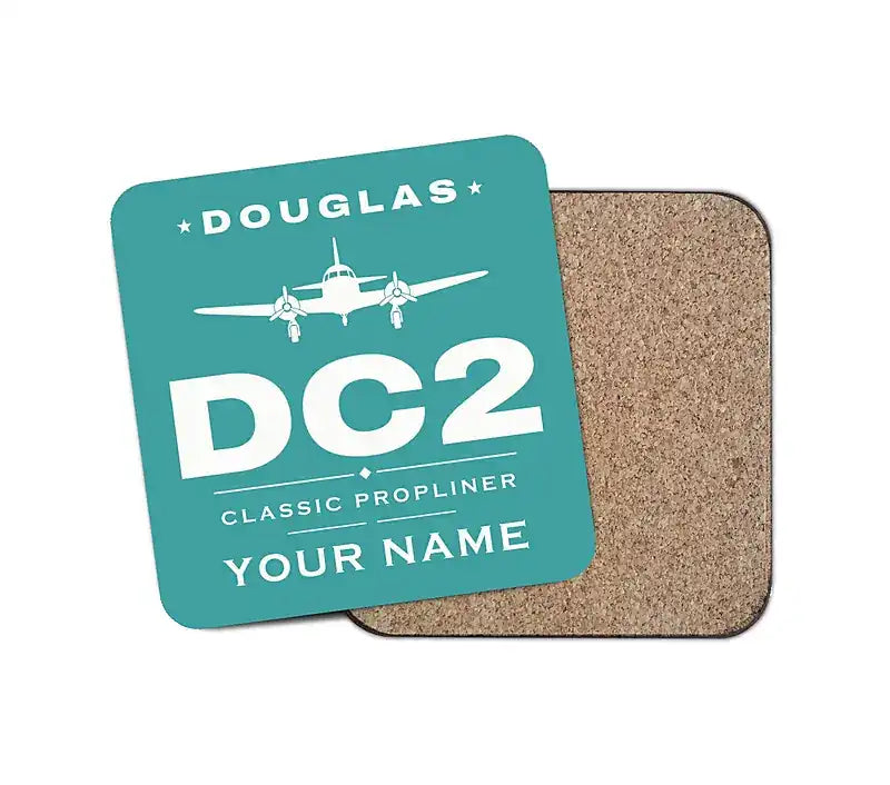 Douglas DC-2 - Heritage + Name - Coaster - Turquoise