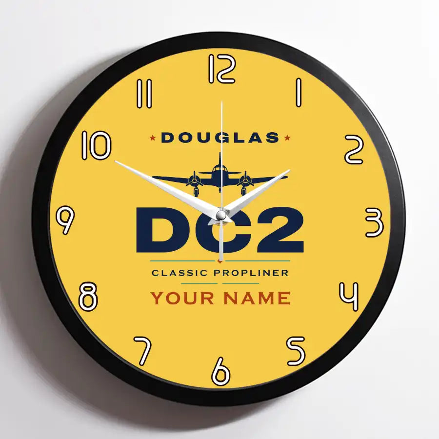 Douglas DC-2 - Heritage + Name - Framed - Yellow