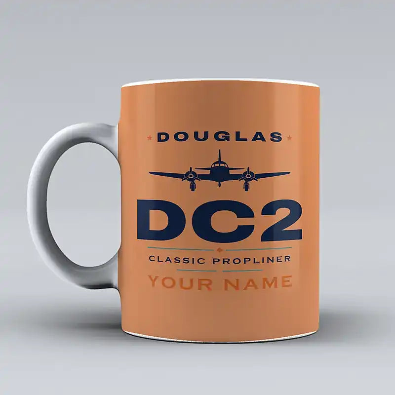 Douglas DC-2 - Heritage + Name - Mug - Orange