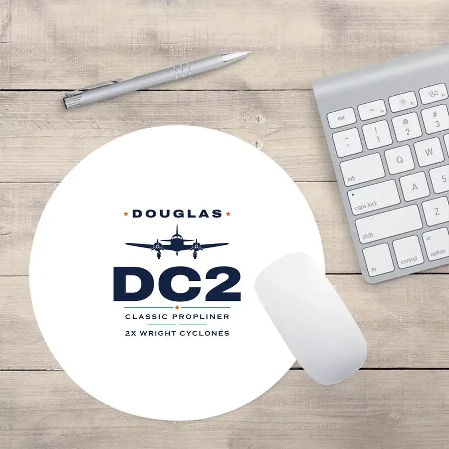 Douglas DC-2 - Heritage - Round Mouse Pad - White
