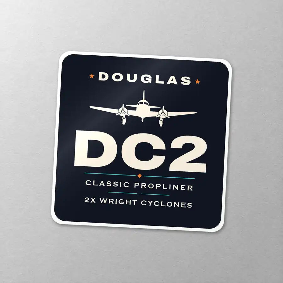 Douglas DC-2 - Heritage - Square Sticker - Close-up