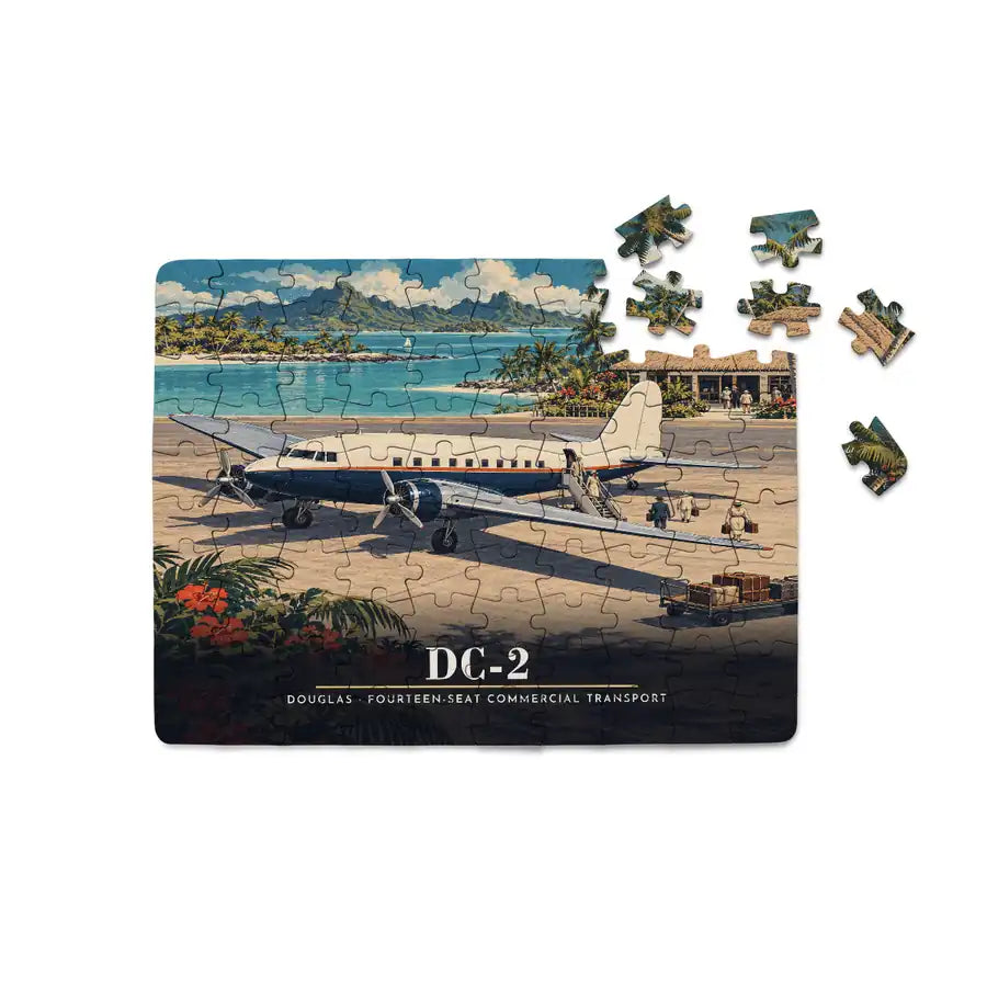Douglas DC-2 - Horizontal + Text - Canvas Puzzle