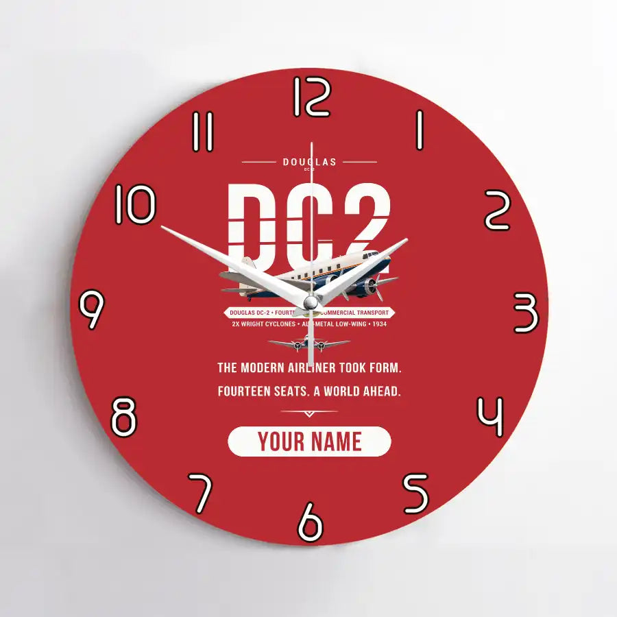 Douglas DC-2 - Original + Name - No Frame - Red
