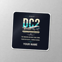Thumbnail for Douglas DC-2 - Original + Name - Square Sticker - Close-up