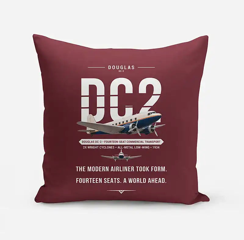 Douglas DC-2 - Original - Pillow - Dark Red