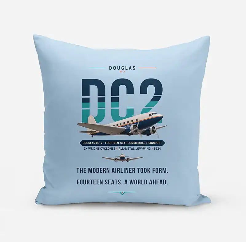 Douglas DC-2 - Original - Pillow - Light Blue