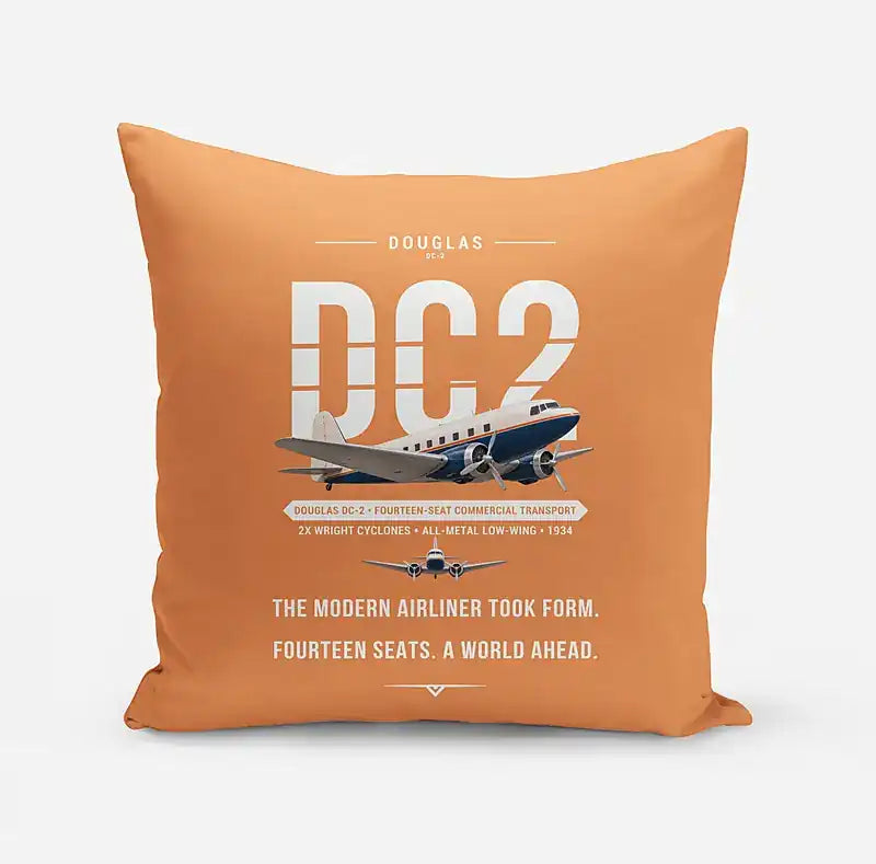 Douglas DC-2 - Original - Pillow - Orange